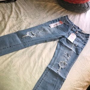 Fashion Nova Blue Ankle Jeans